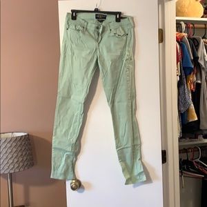 Mint green Lucky Brand skinny jeans